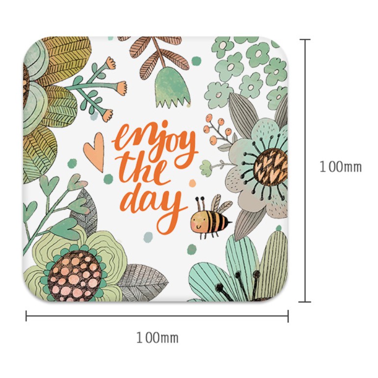 Miếng lót ly, lót cốc thấm nước siêu đẹp 10*10cm FAMILY86