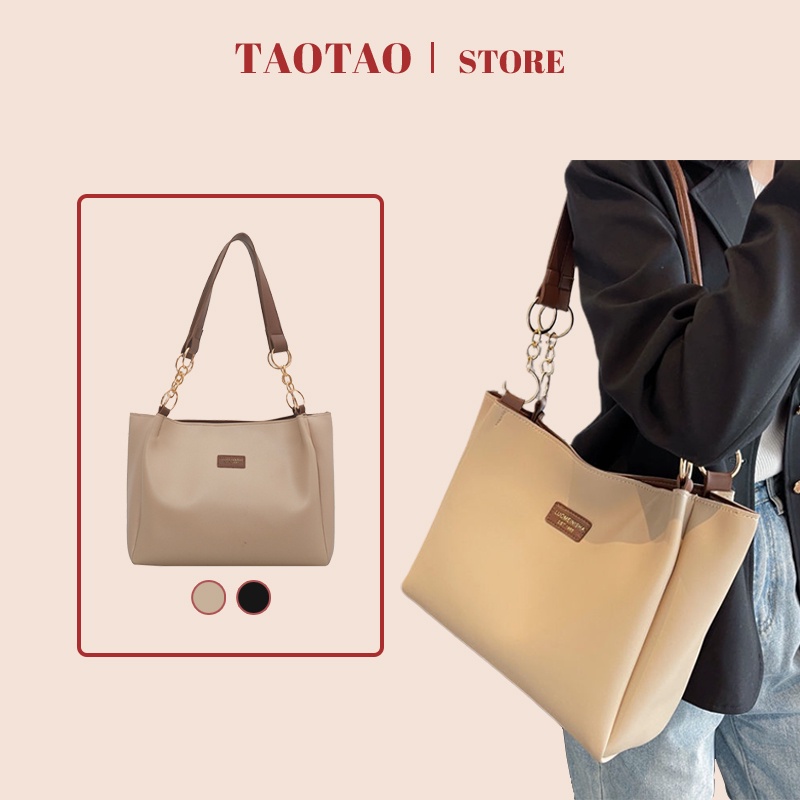 Túi xách công sở vừa a4 đơn giản túi đeo vai cỡ lớn đi học đi làm thời trang túi tote nữ