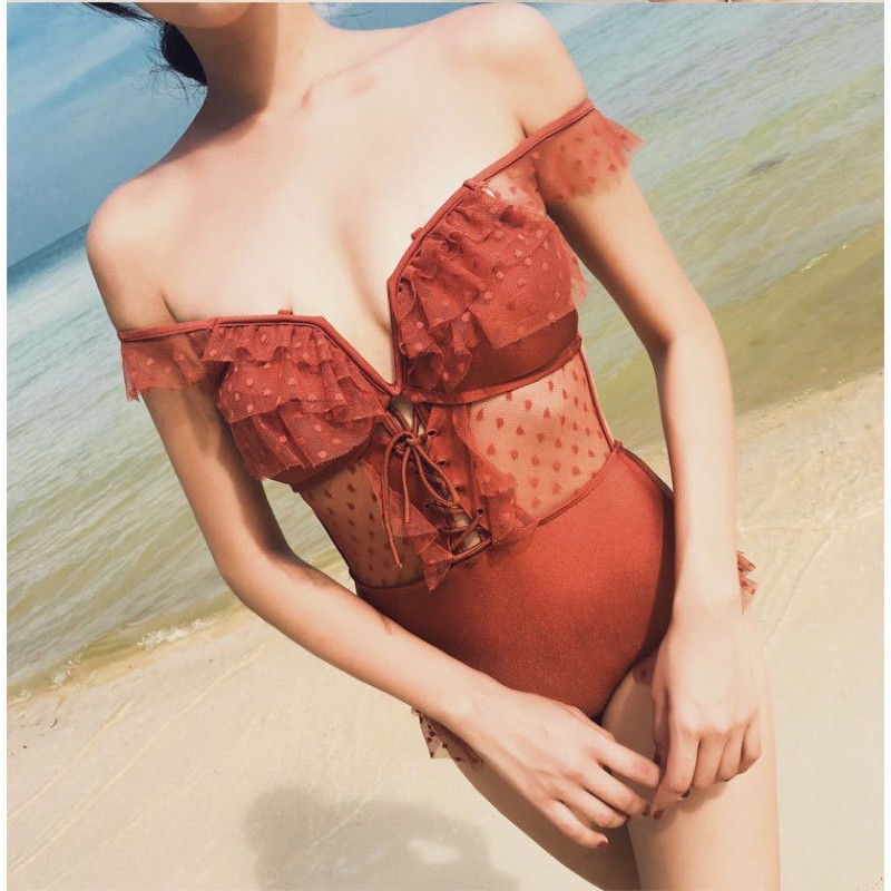 Sale sập sàn - Bikini ren đỏ đô siêu sexy (có big size)