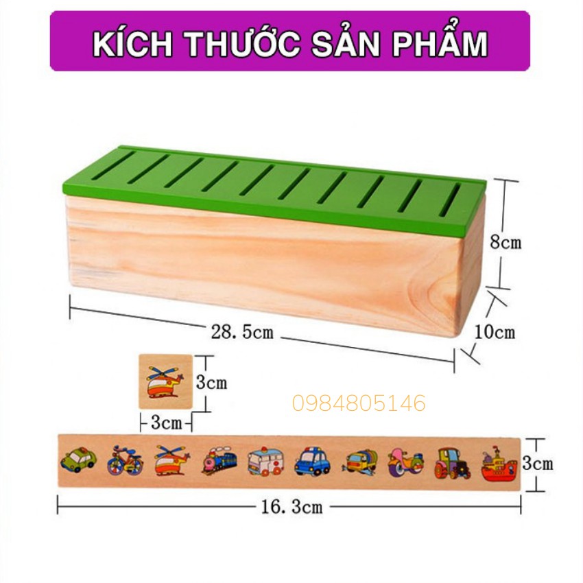 Đồ Chơi Gỗ Hộp Thả Hình Phân Loại Theo Chủ Đề Giúp Bé Phát Triển Tư Duy - Hộp Thẻ Giáo Cụ Montessori