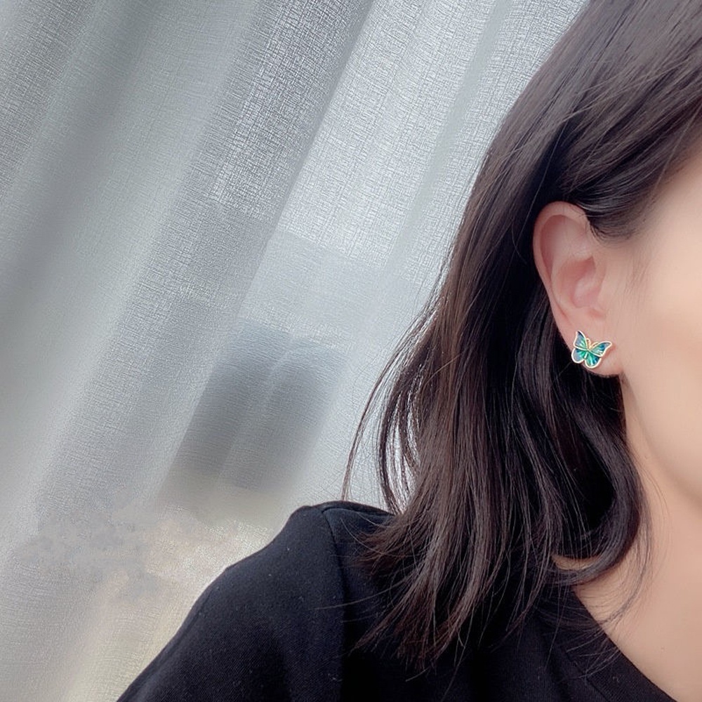 Bông Tai Dáng Dài Họa Tiết Hình Học &amp; Bướm Đính Đá JP5