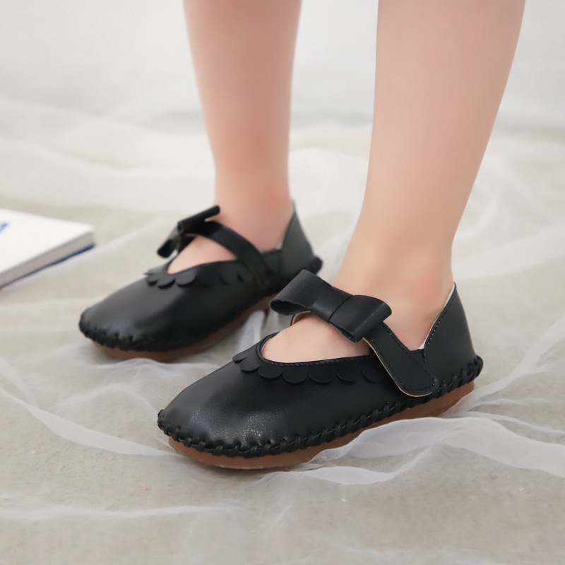 Giày công chúa đế mềm chất liệu da phong cách thời trang retro Hàn Quốc dành cho bé gái