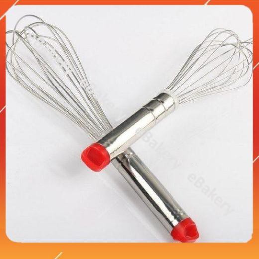 [Loại tốt] Phới lồng inox cao cấp cán đỏ 28cm - eBakery