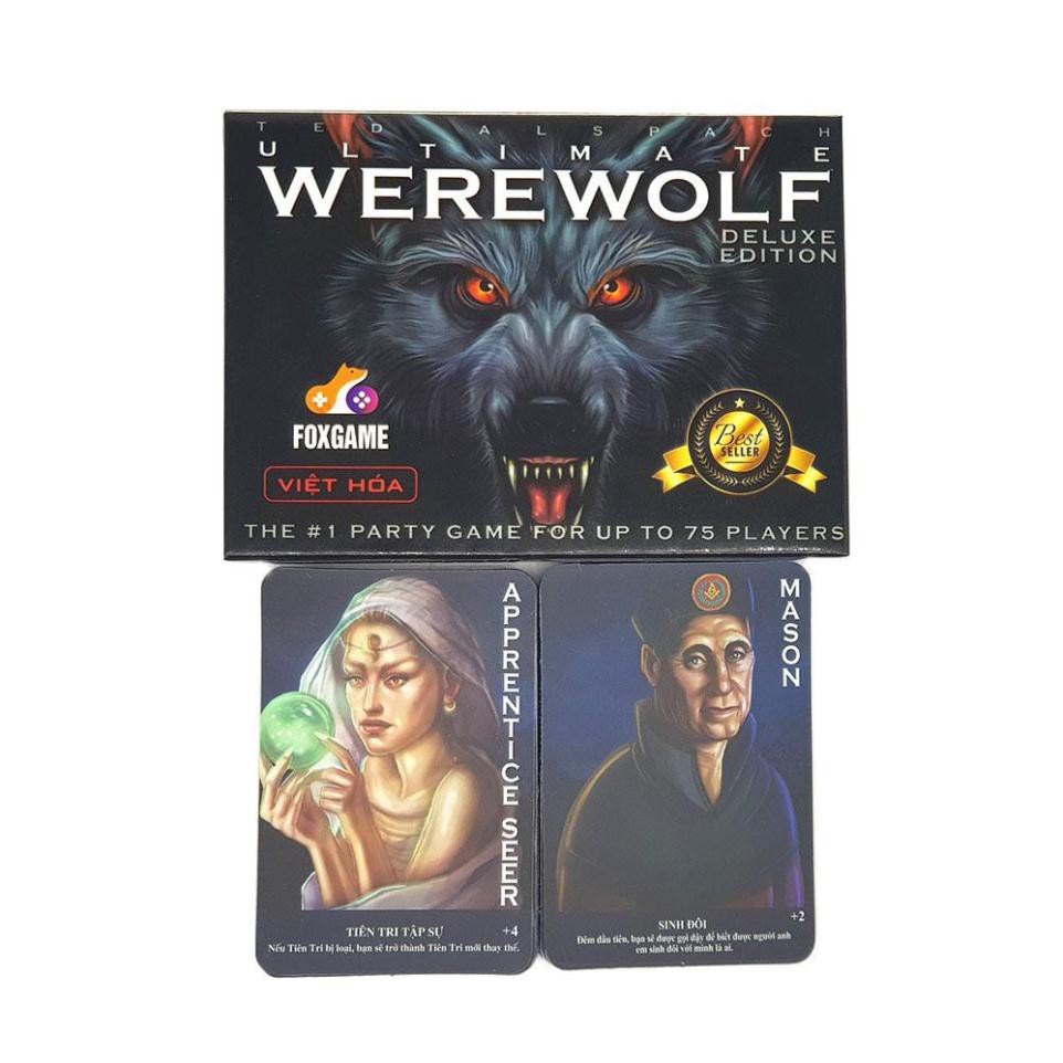 Boardgame Ma Sói Ultimate Deluxe 78 lá bản mềm-Werewolf Character-Việt Hóa-Siêu hay-ngầu lòi