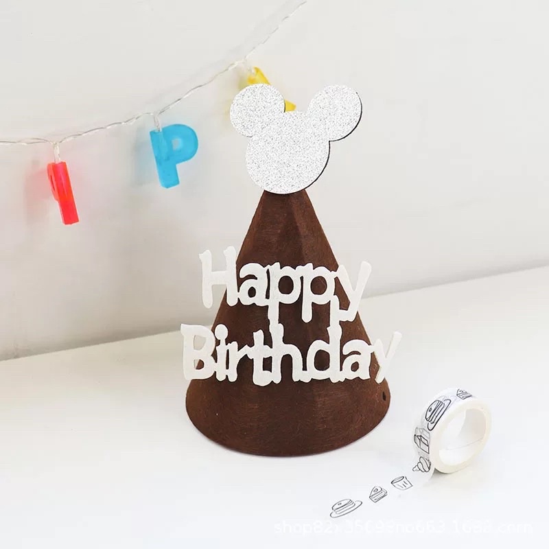 Mũ chóp SINH NHẬT (Happy birthday) bằng dạ cho người lớn và bé