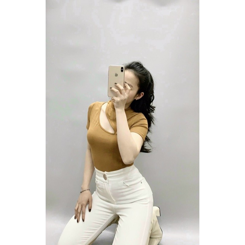 áo phông body zip khoét ngực