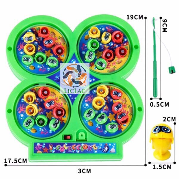 Đồ Chơi Câu Cá Nam Châm Dùng Pin 4 Hồ Có Nhạc