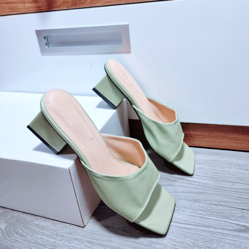 Dép Cao Gót Nữ 3 Phân Quai Da Mẫu Mới Siêu Hot - MS 121