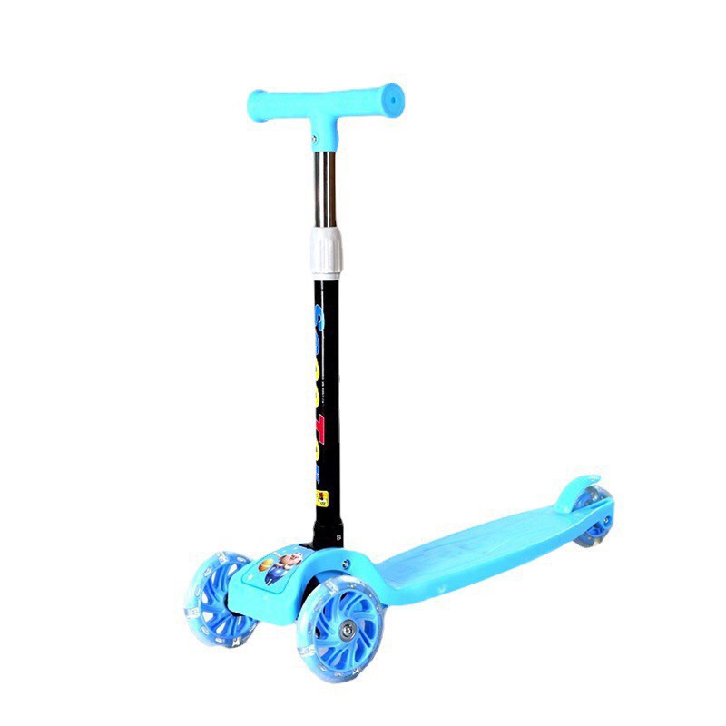 Xe Scooter 3 bánh gấp gọn có đèn phát sáng bền chắc mẫu mới - Giao màu ngẫu nhiên