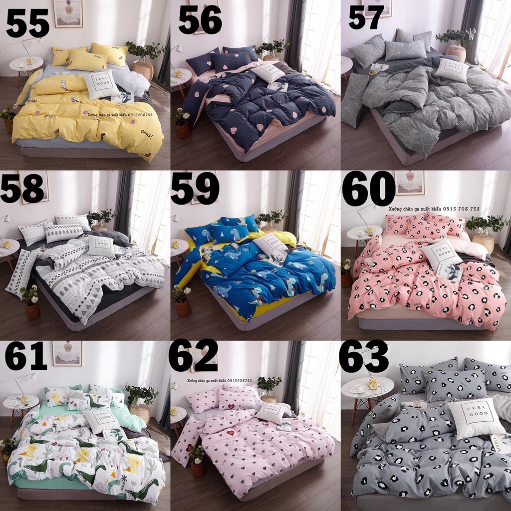 Set chăn ga cotton đũi mẫu hè 2019 (chat chọn mẫu)