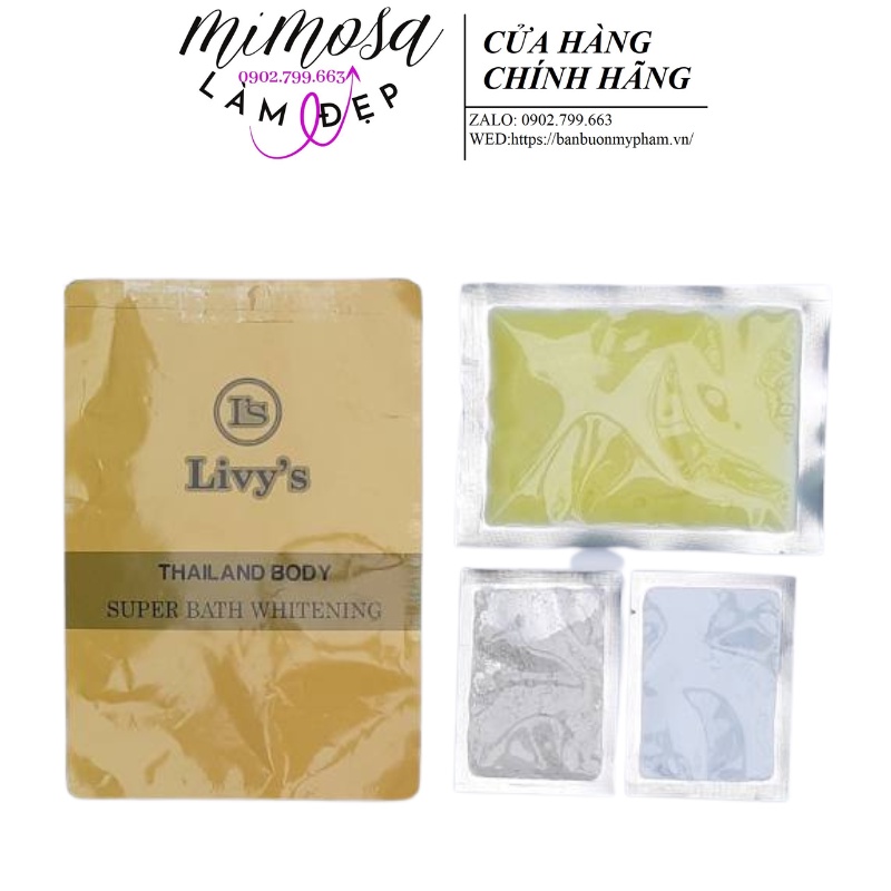 Tắm Ủ Trắng Body Livy's Vàng Siêu Trắng Mịn