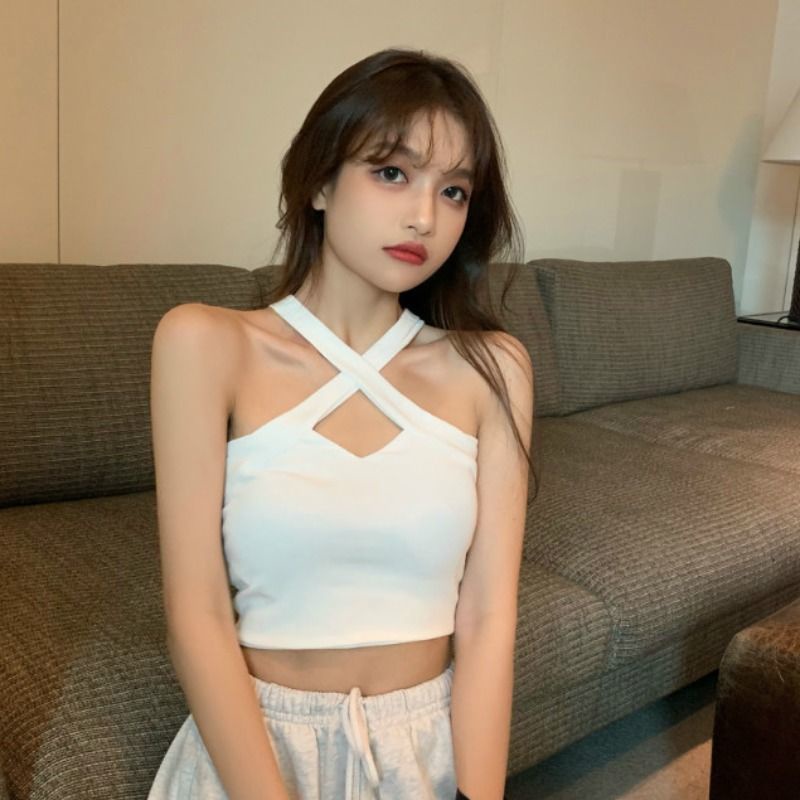Áo croptop hai dây hở lưng gợi cảm thời trang xuân thu cho nữ