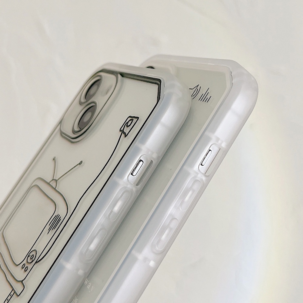 Ốp Điện Thoại Trong Suốt Kèm Giá Đỡ Kiểu Hoạt Hình Dễ Thương Cho iPhone 11 12 13 Pro Max XS Max XR X 6 6S 7 8 Plus SE 2 3