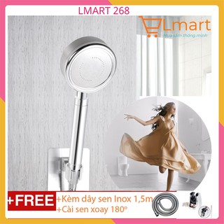 Bộ bát sen tắm chất liệu nhôm nguyên chất tăng áp 300%-400% sang trọng tiện lợi (Kèm dây sen Inox + Cài Sen)