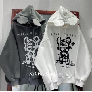 Áo hoodie tai gấu