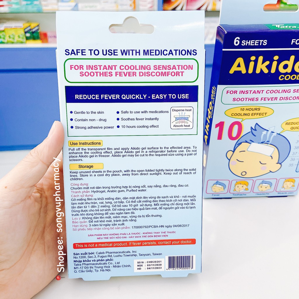 Miếng dán hạ sốt AKIDO - Cho cảm giác mát lạnh, làm dịu ngay cơn sốt khó chịu