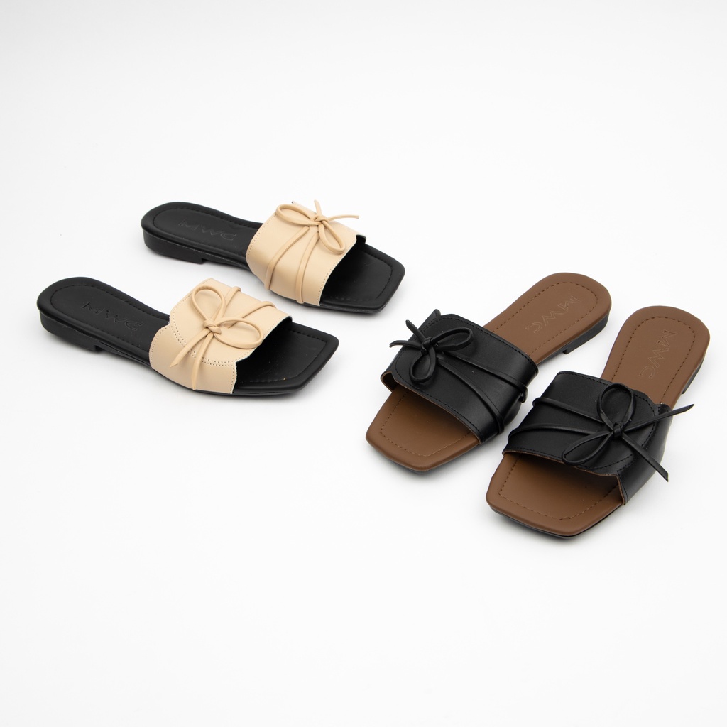 Dép Nữ MWC Đế Bệt Quai Ngang Bản To Siêu HOT NUDE- 8135