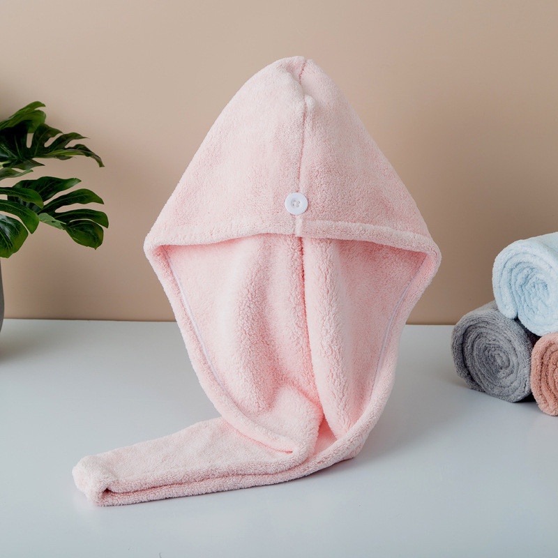 Khăn ủ tóc sau gội đầu, khăn quấn tóc nhanh khô màu đẹp trơn