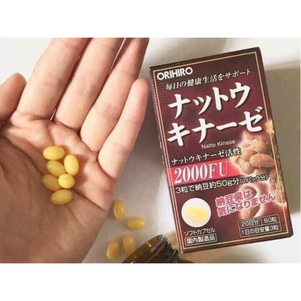 Viên uống chống đột quỵ và tai biến Nattokinase Orihiro 2000fb,4000fuNhật Bản