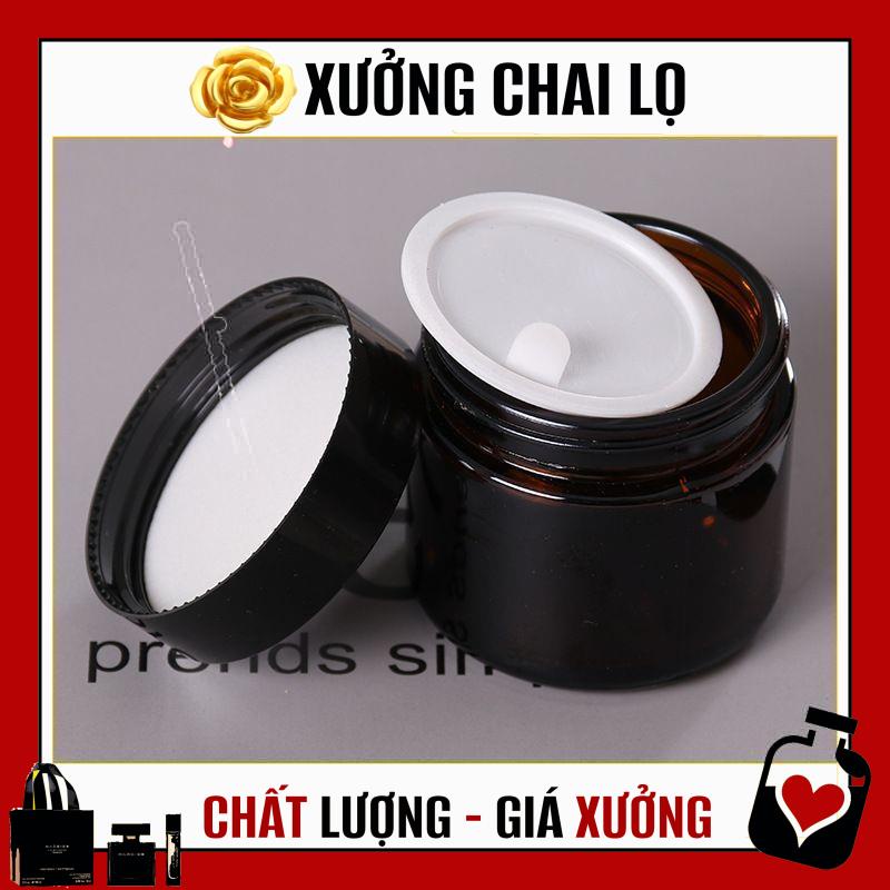 Hủ Đựng Kem ❤ TOP GIÁ RẺ ❤ Hũ Chiết Kem Thủy Tinh Nâu 30g , Hũ lọ chiết mỹ phẩm , , phụ kiện du lịch