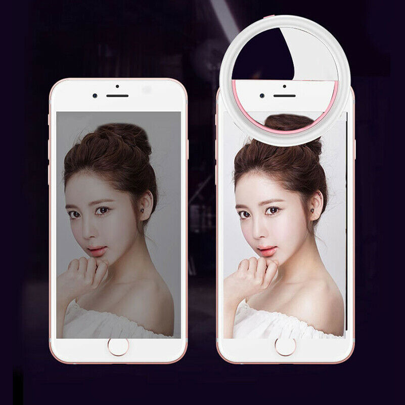 Đèn LED tròn trợ sáng hỗ trợ chụp ảnh selfie gắn trên điện thoại RK-12