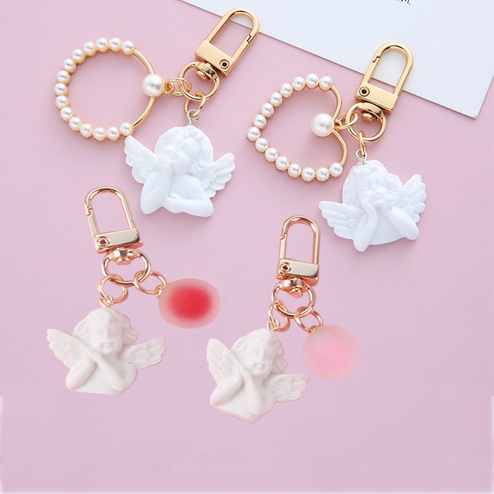 Móc Khóa Thiên Thần Đính Ngọc Trai Mini Dễ Thương