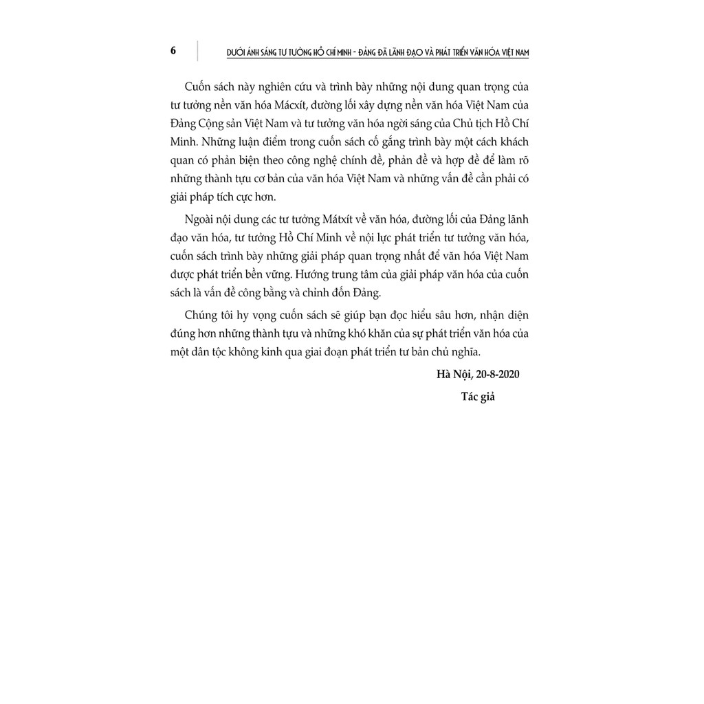 Sách - Dưới Ánh Sáng Tư Tưởng Hồ Chí Minh - Đảng Đã Lãnh Đạo Và Phát Triển Văn Hóa Việt Nam