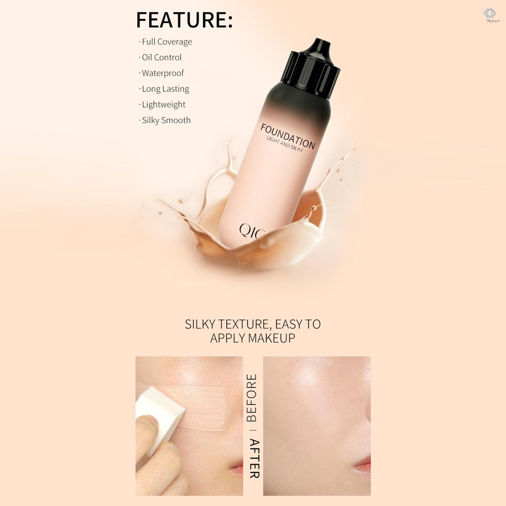 Kem nền che khuyết điểm dạng lỏng dưỡng ẩm kiểm soát dầu làm sáng tông màu da QIC 30ml
 | BigBuy360 - bigbuy360.vn