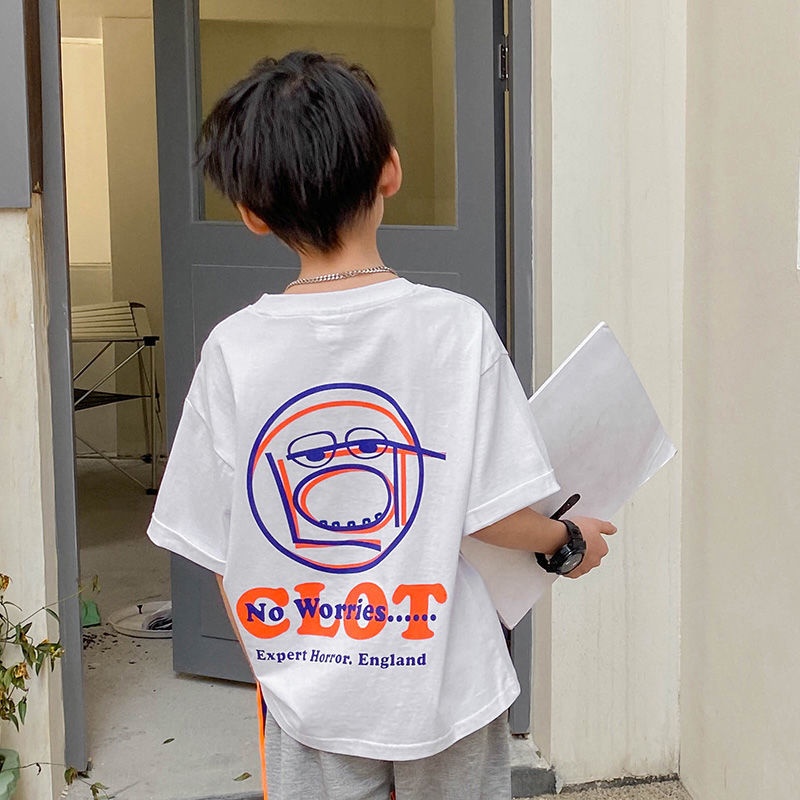 Áo Thun 100% Cotton Tay Ngắn Thời Trang Mùa Hè Dành Cho Bé Trai