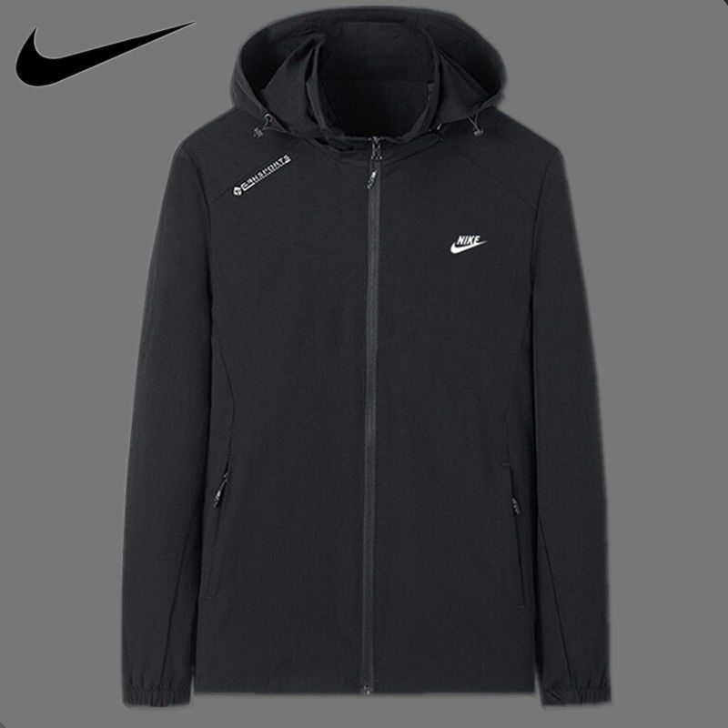Áo Khoác Gió Nike Có Nón Tháo Rời Được Thoáng Mát Cá Tính Cho Nam Nữ Mùa Thu Đông