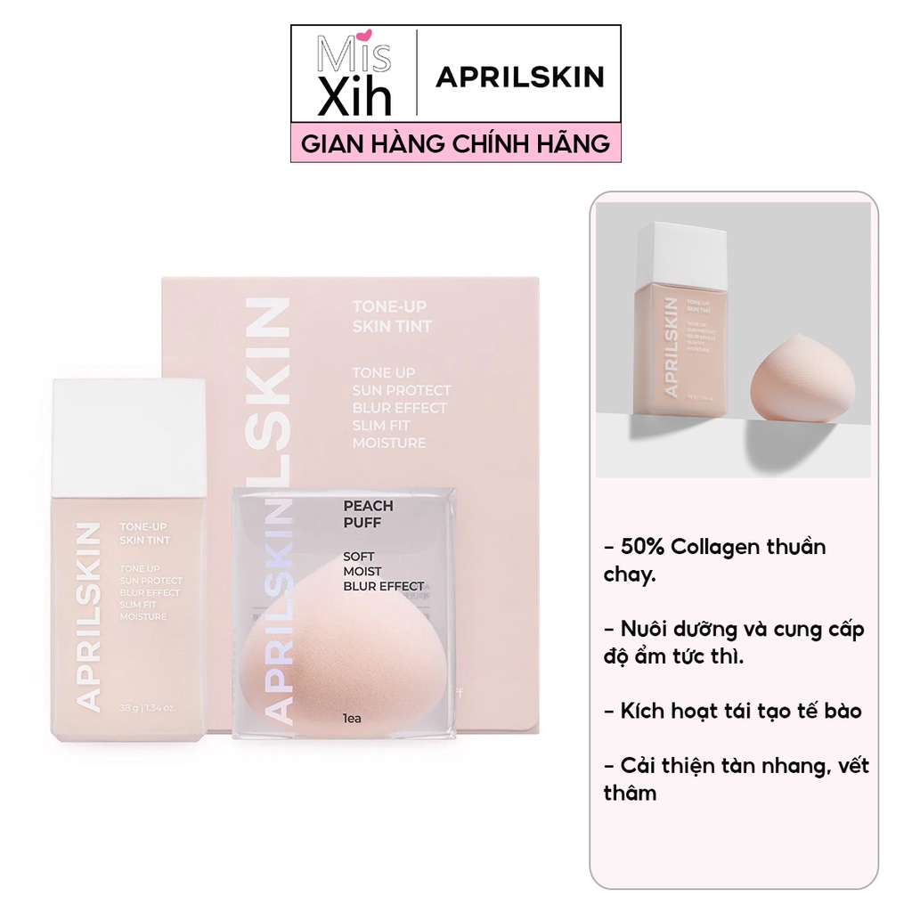 Kem Nâng Tông Chống Nắng Dưỡng Ẩm Aprilskin Tone - Up Skin Tint SPF 50+ 38g _ Aprilskin Chính Hãng