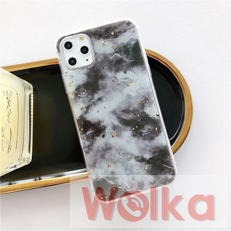 Ốp điện thoại mềm họa tiết lá vàng lấp lánh thời trang cho iPhone 6s 6 7 8 Plus 11 Pro Max X XR XSMax iPhone 12 Pro Max 12Mini | BigBuy360 - bigbuy360.vn