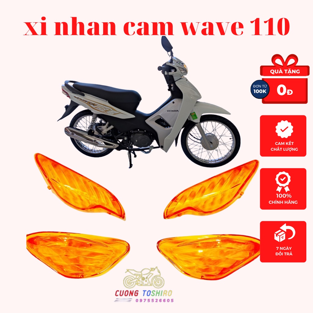 Xi nhan cam trước sau lắp cho xe wave 110cc 2017 - 2022 hàng loại 1 không phai màu