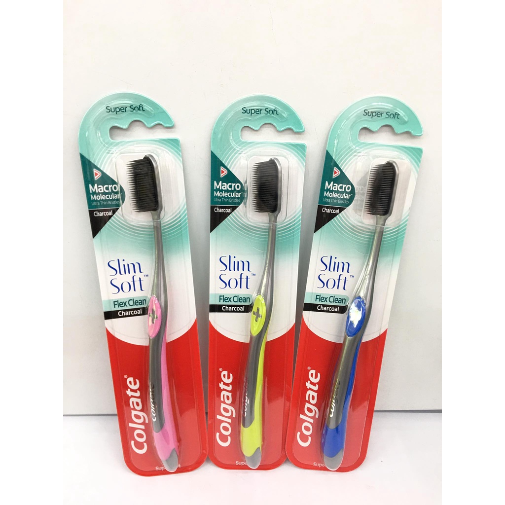 Bàn chải đánh răng Colgate SlimSoft Flex Clean Charcoal kháng khuẩn