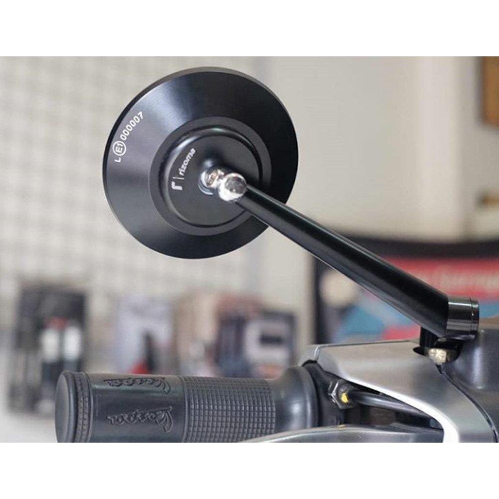 Gương chiếu hậu RIZOMA tròn gắn chân kính xe máy - gương xe máy tròn nhôm đúc CNC