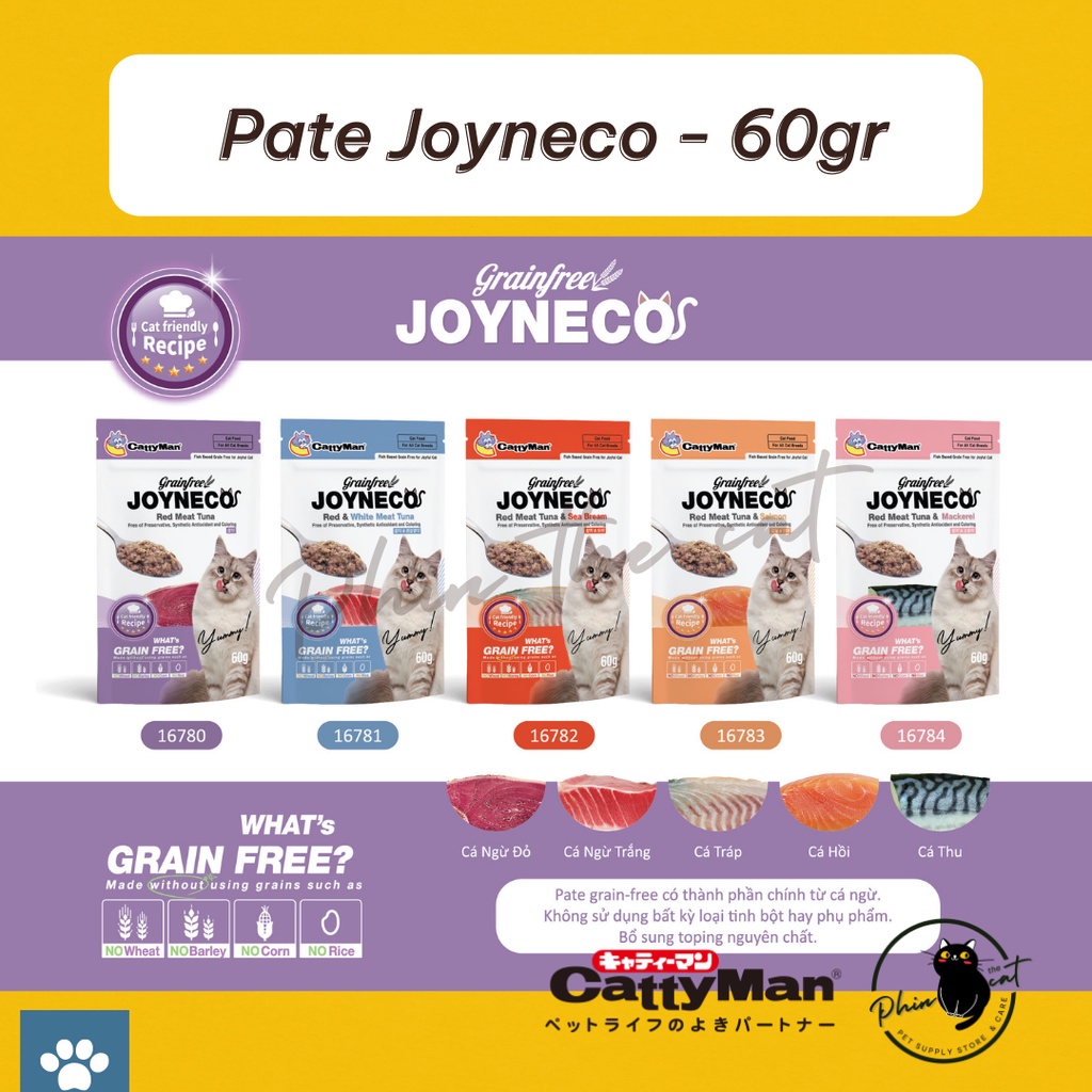 Pate cá ngừ tươi JOYNECO - Cho mèo biếng ăn - Gói 60g | phinthecat