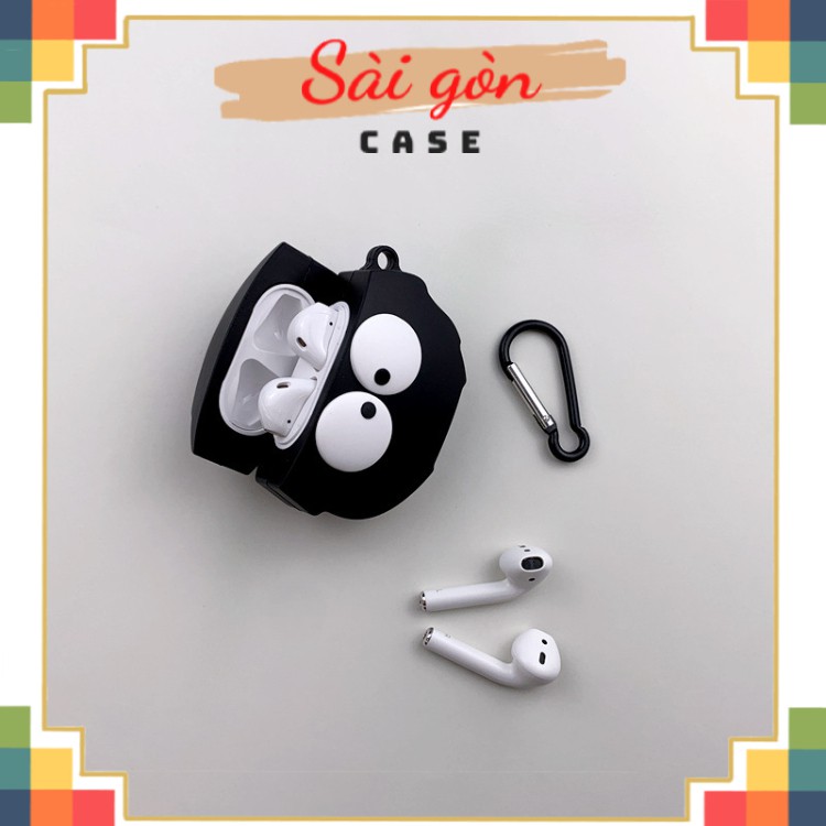 Vỏ bảo vệ bao đựng tai nghe airpod 1/2 - A2 F36 MẶT TRÒN ĐEN