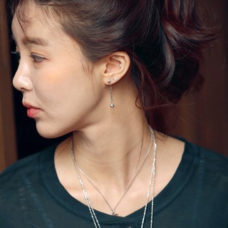 Bông tai bạc bi mắc xích