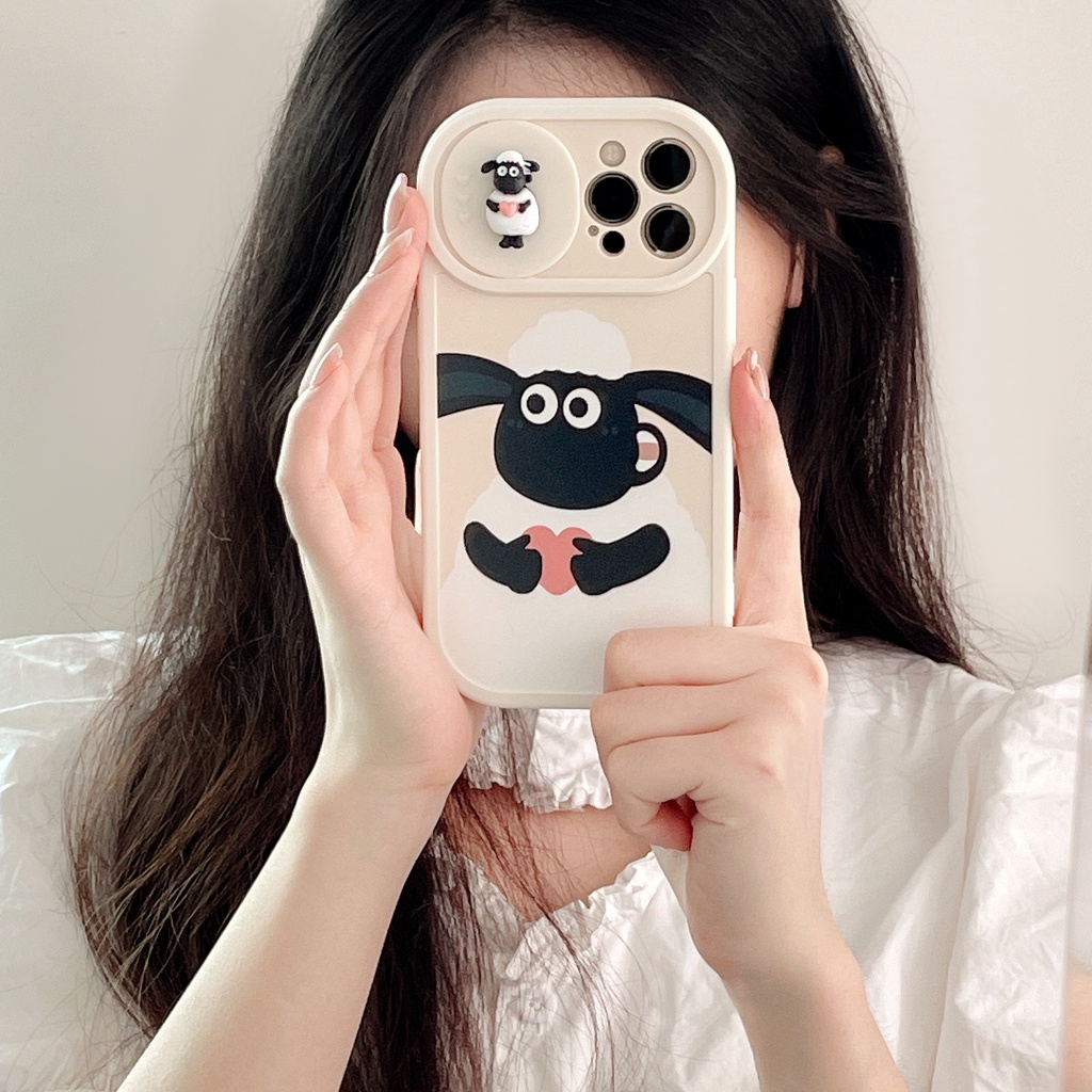 Ốp Điện Thoại Silicon Mềm Chống Sốc Họa Tiết Chú Cừu Dễ Thương Dành Cho iPhone 13 12 11 Pro Max X XS XR