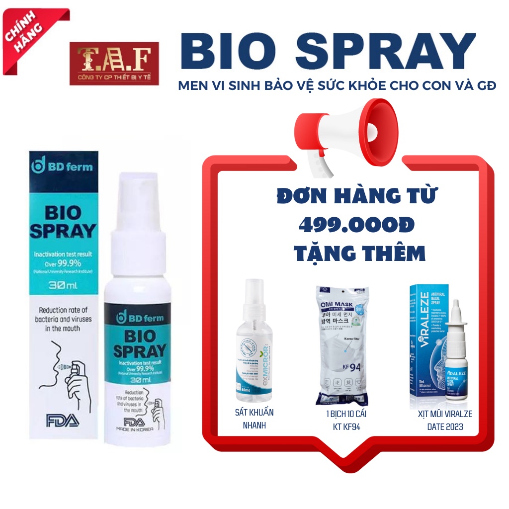 Xịt họng bio spray hàn quốc cho bé từ 2 tuổi và người lớn kháng virus 30ml