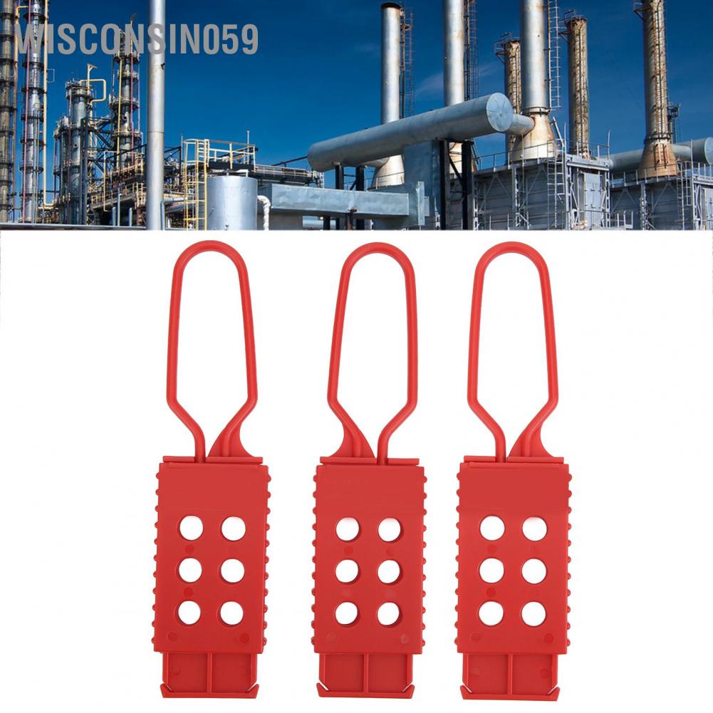 3 cái Tag Out Lock Hasp 6 lỗ Ổ khóa an toàn nylon cho Khóa cách ly điện 【Wisconsin059】