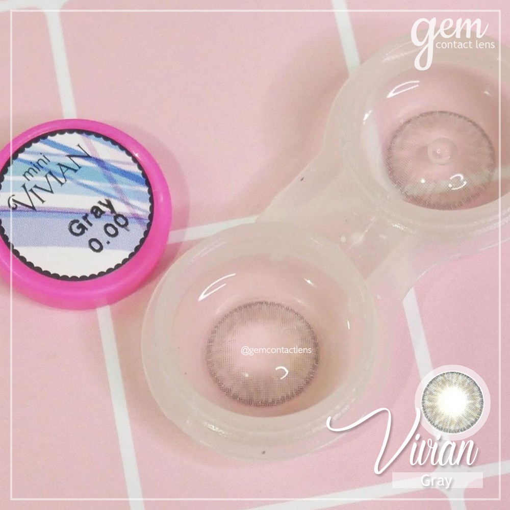 Áp Tròng Giãn Nhẹ VIVIAN GRAY Ẩm Cao 55% HSD 6 Tháng Lens Xám Sáng Tây Đi Tiệc Đủ Độ Có Lệch Phù Hợp Mắt Nhạy Cảm