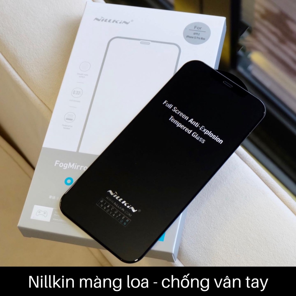 Cường Lực Nillkin Nhám Chống Vân Tay Kèm Khung Dán Cho 12 / 12 Pro / 12 Promax / 13 / 13 Pro / 13 Promax