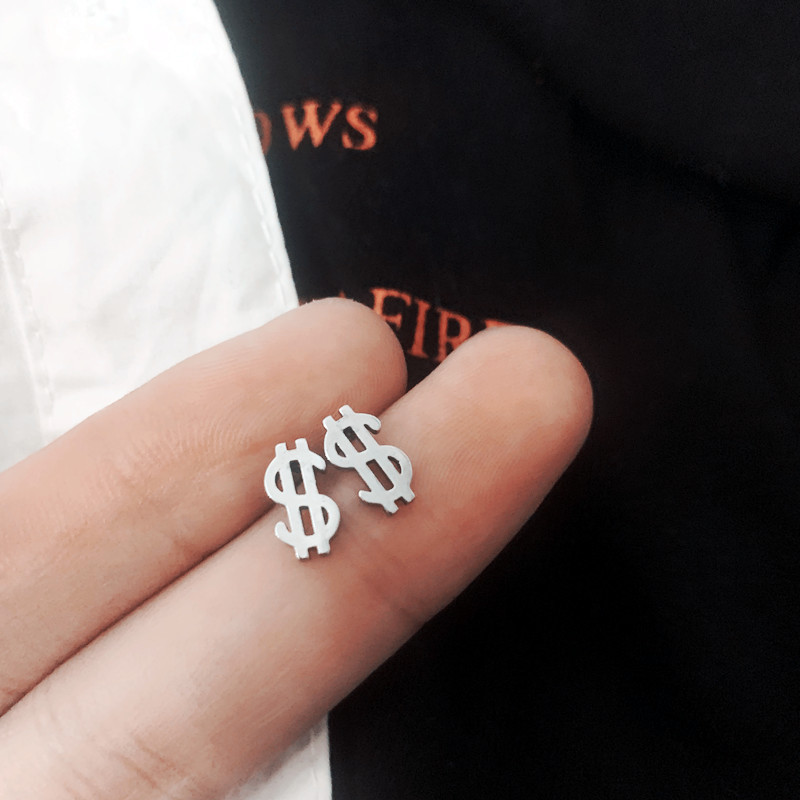 【Follow our shop-10K minus 5K】 Simple symbol small earrings