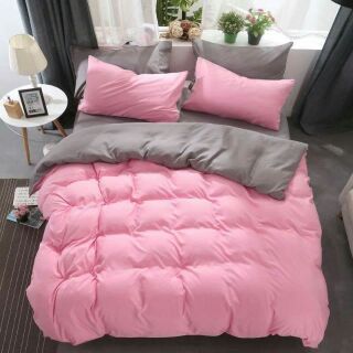 Bộ chăn ga gối polly trơn 4 món sẵn hàng