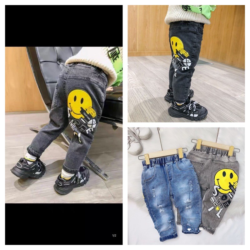 (Hàng Có Sẵn)(12-26kg) Quần Jean Bé Trai Siêu mềm , Có Giãn Tốt