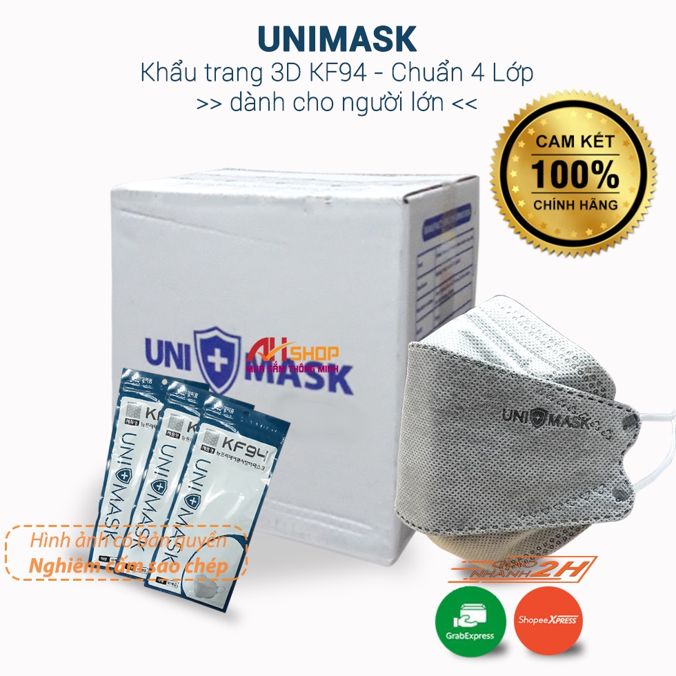 Sỉ thùng 300 chiếc khẩu trang kf94 unimask 4 lớp chính hãng, kháng khuẩn - ảnh sản phẩm 1