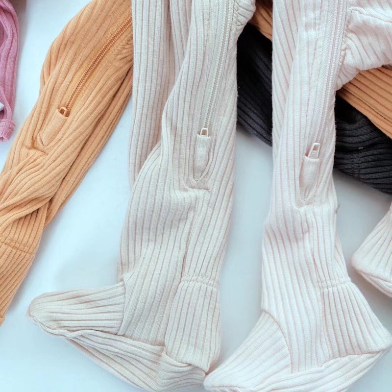 Bodysleep bodysuit bộ liền thân áo liền quần khóa 2 chiều màu trơn chất liệu thun organic xuất dư cho bé sơ sinh đến 9m