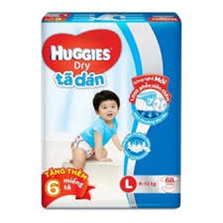 Tả dán huggies l68 miếng tặng 6 tả quần l68