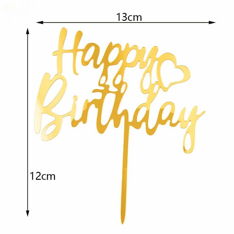 Que gắn trang trí bánh kem hình chữ Happy Birthday